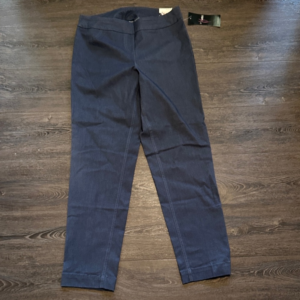Slimsation By Multiples Navy Straight Leg Pants